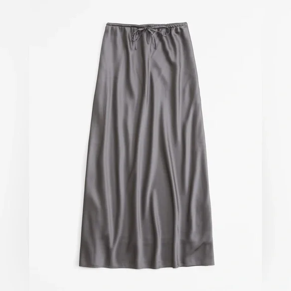 NWT Abercrombie Mid Rise Satin Maxi Skirt - Picture 3 of 5